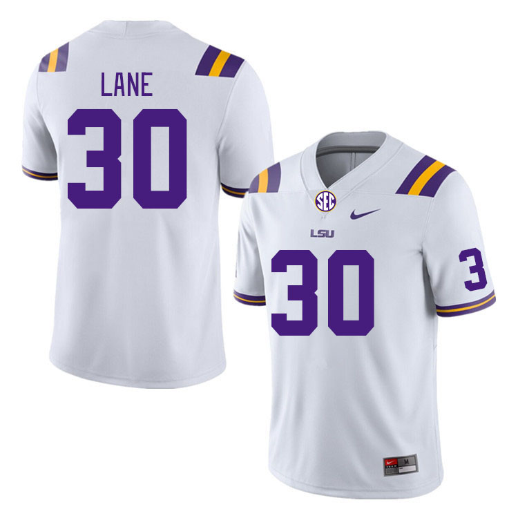 Men #30 Malachi Lane LSU Tigers College Football Jerseys Stitched Sale-White
